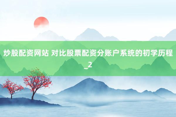 炒股配资网站 对比股票配资分账户系统的初学历程_2