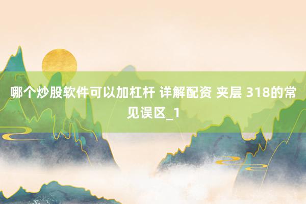 哪个炒股软件可以加杠杆 详解配资 夹层 318的常见误区_1