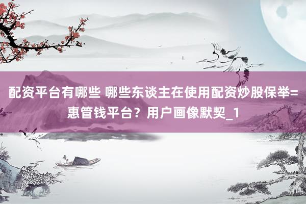 配资平台有哪些 哪些东谈主在使用配资炒股保举=惠管钱平台？用户画像默契_1