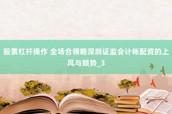 股票杠杆操作 全场合领略深圳证监会计帐配资的上风与颓势_3