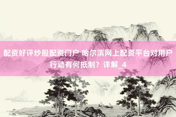 配资好评炒股配资门户 哈尔滨网上配资平台对用户行动有何抵制？详解_4