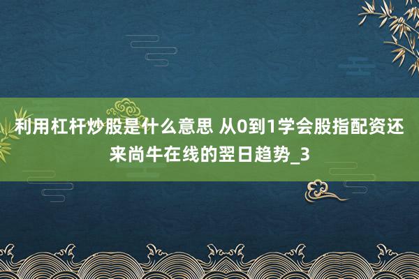 利用杠杆炒股是什么意思 从0到1学会股指配资还来尚牛在线的翌日趋势_3