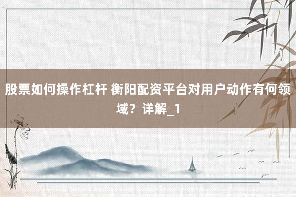 股票如何操作杠杆 衡阳配资平台对用户动作有何领域？详解_1