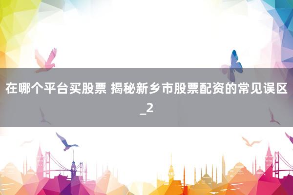 在哪个平台买股票 揭秘新乡市股票配资的常见误区_2