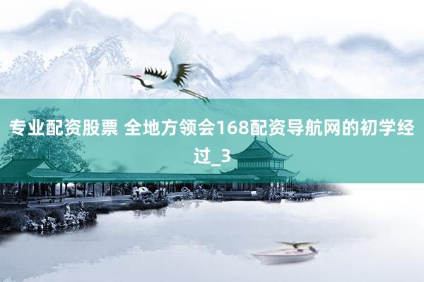 专业配资股票 全地方领会168配资导航网的初学经过_3