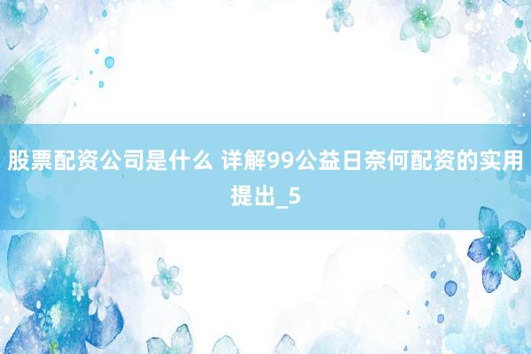 股票配资公司是什么 详解99公益日奈何配资的实用提出_5