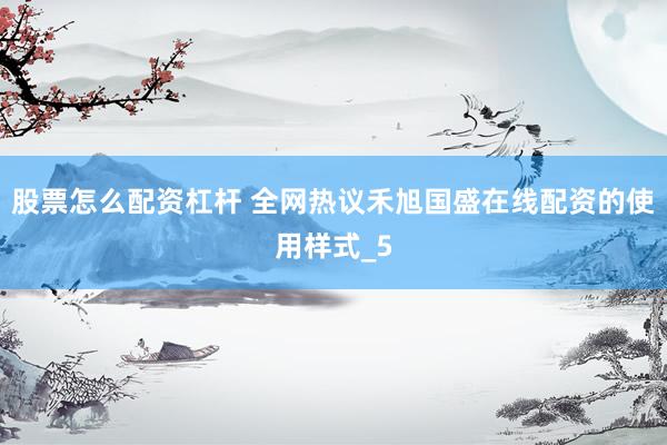 股票怎么配资杠杆 全网热议禾旭国盛在线配资的使用样式_5
